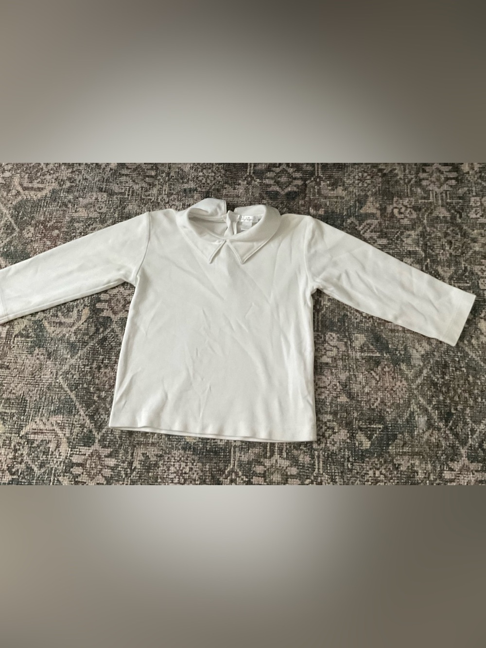 Kissy Kissy White Long-Sleeve Polo Collar Top
